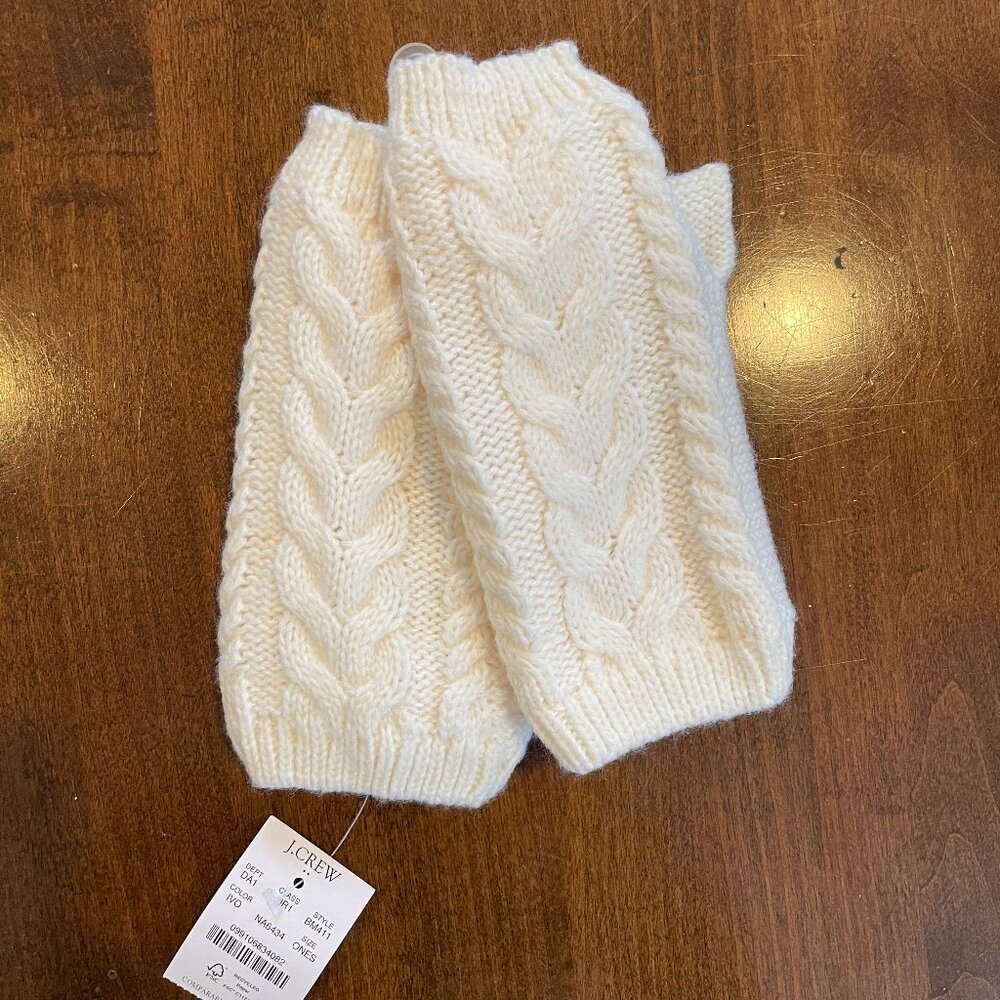 NWT J Crew Cable-knit Fingerless Gloves